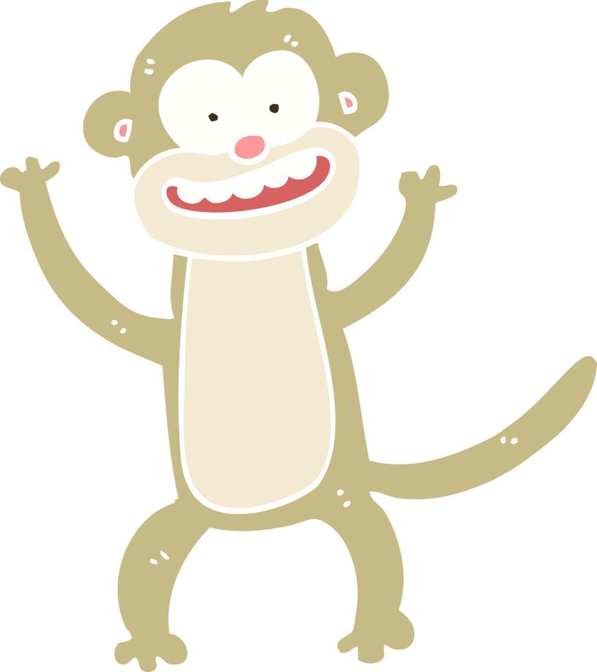 flat color illustration cartoon monkey vector