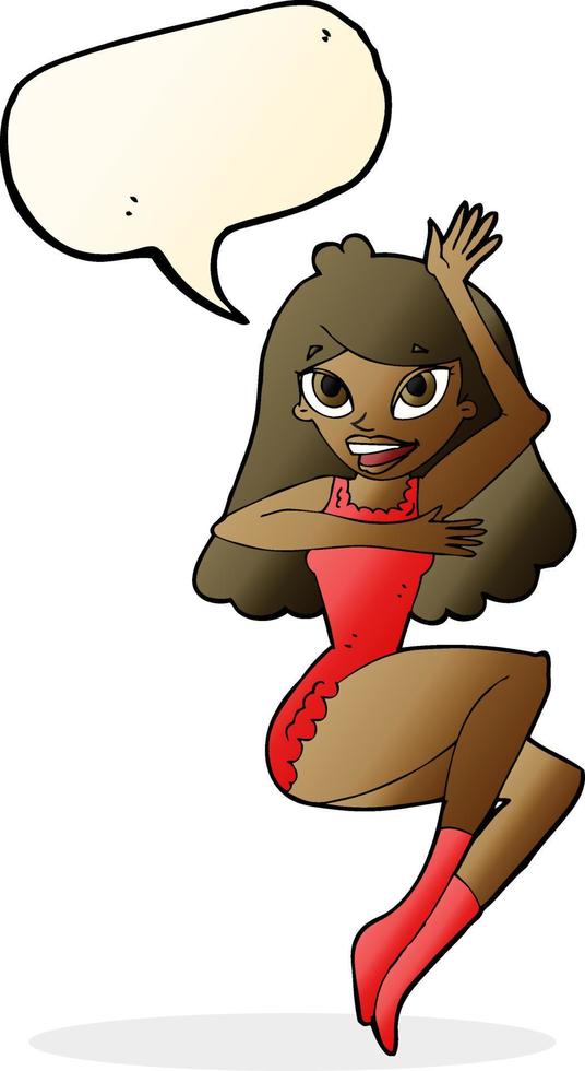 cartoon woman in lingerie with speech bubble vector