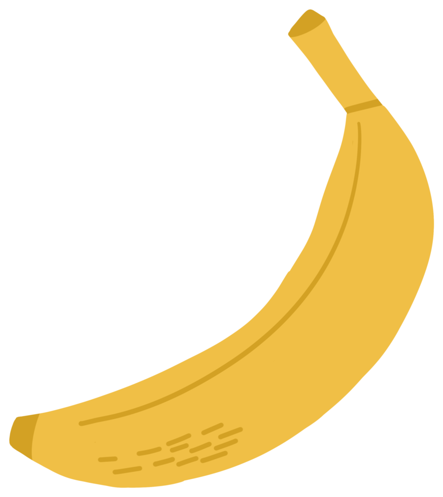 Yellow Banana Doodle Style png