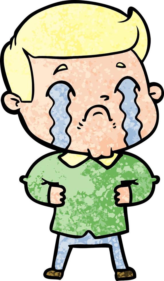 cartoon man crying vector