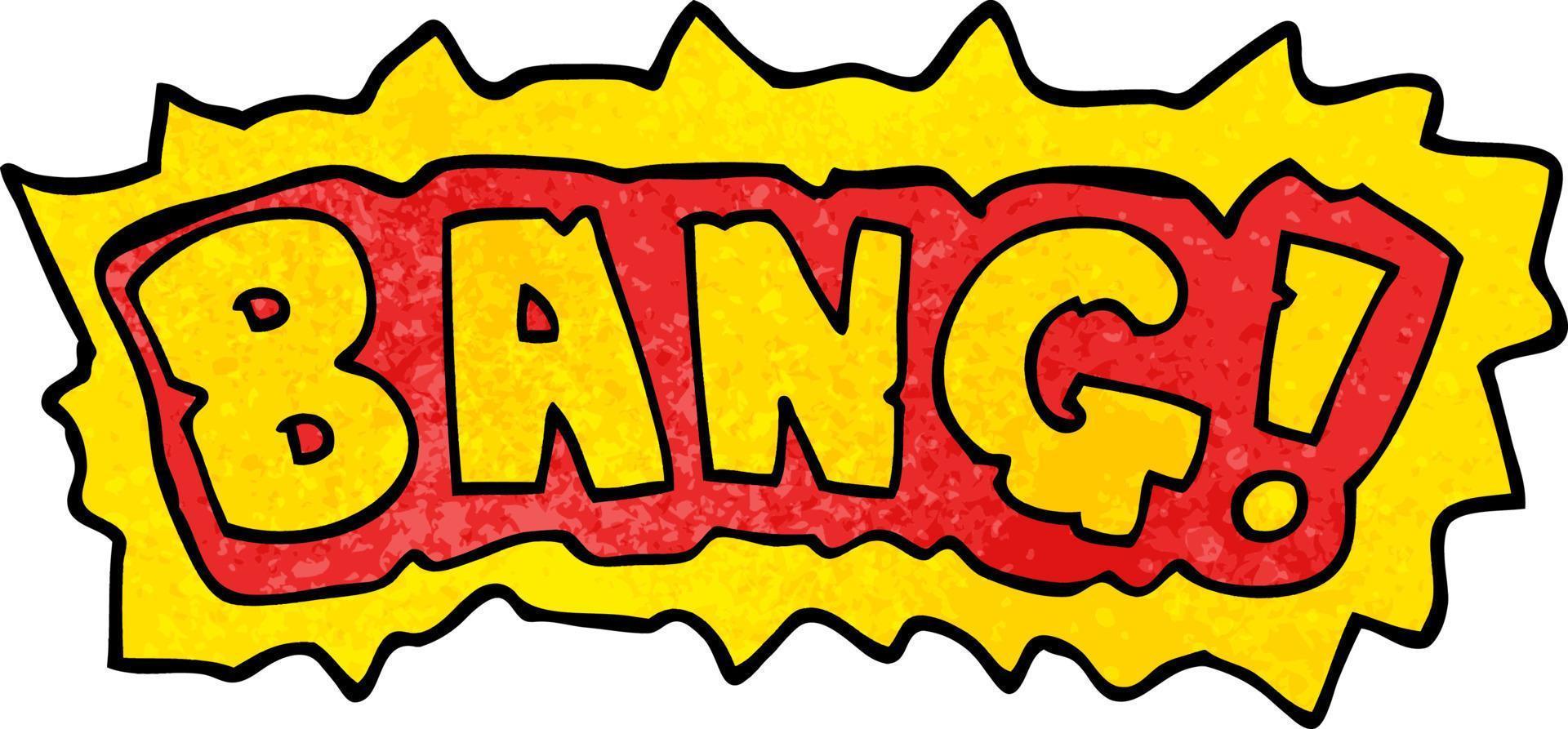 cartoon doodle word bang vector