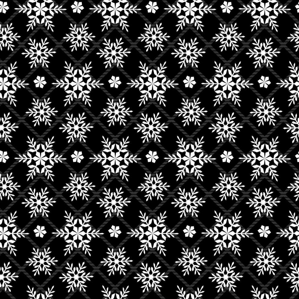 copos de nieve sobre fondo de celda negra vector