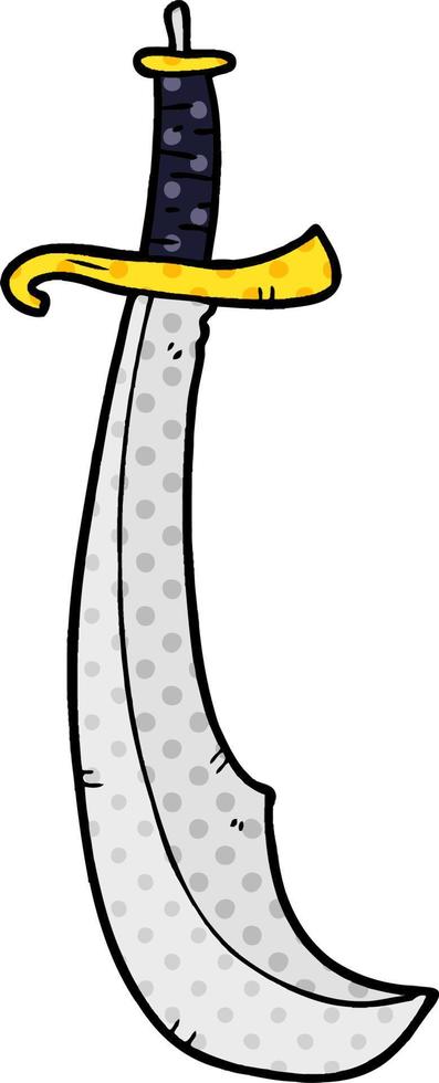 cartoon curved sword vector
