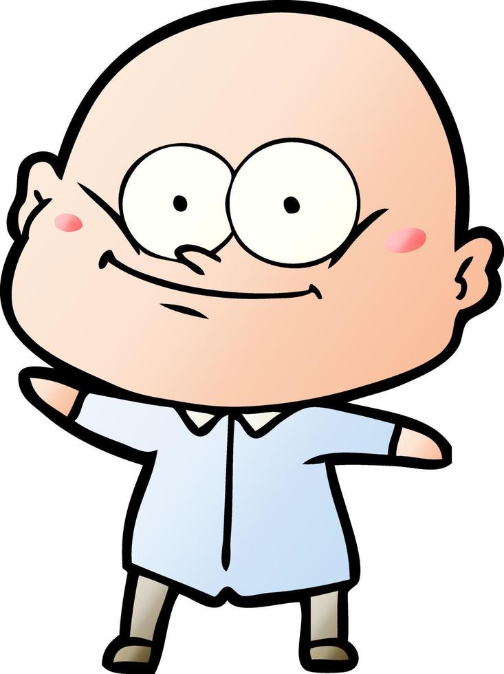 cartoon bald man staring vector