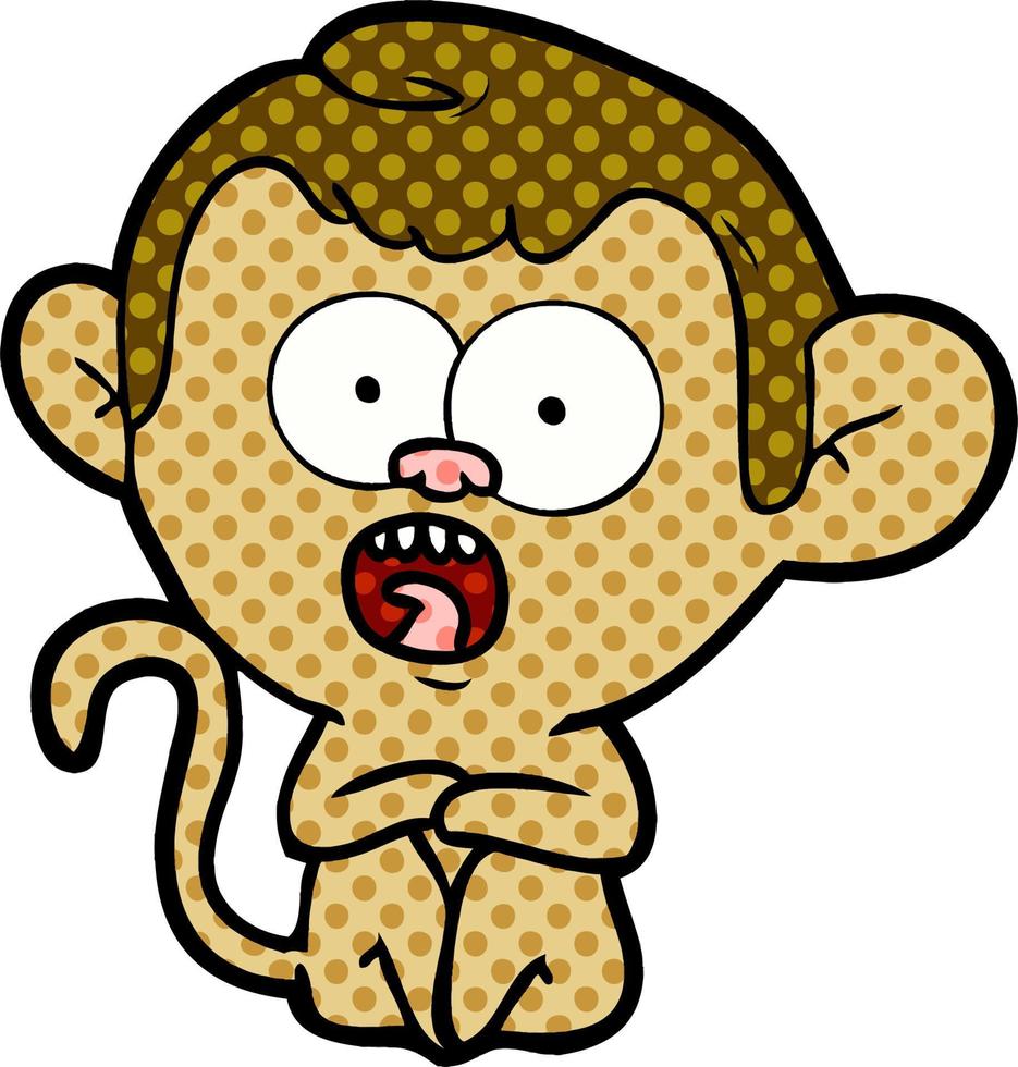 cartoon shocked monkey vector