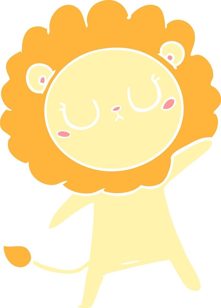 flat color style cartoon lion vector