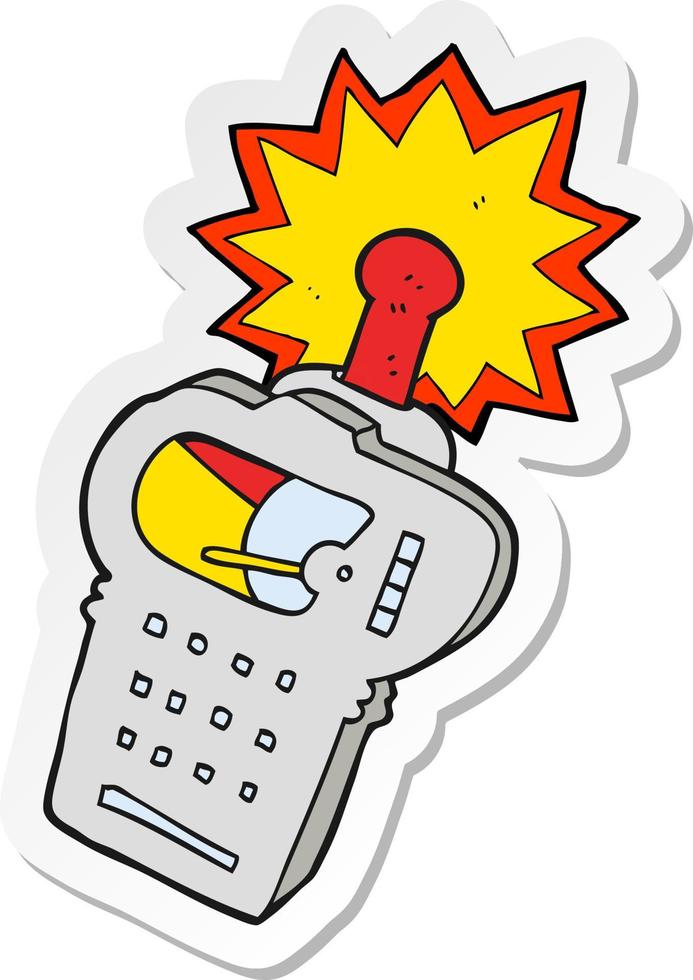 sticker of a cartoon scientific device vector