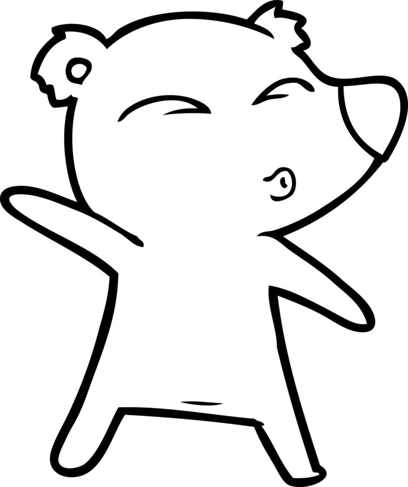 cartoon whistling bear vector