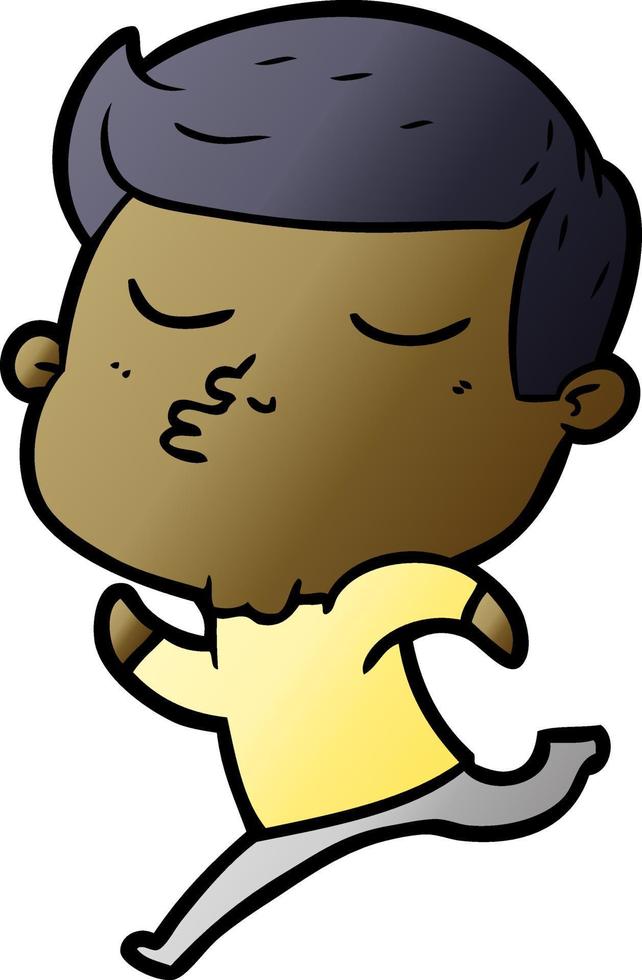 cartoon model guy pouting vector