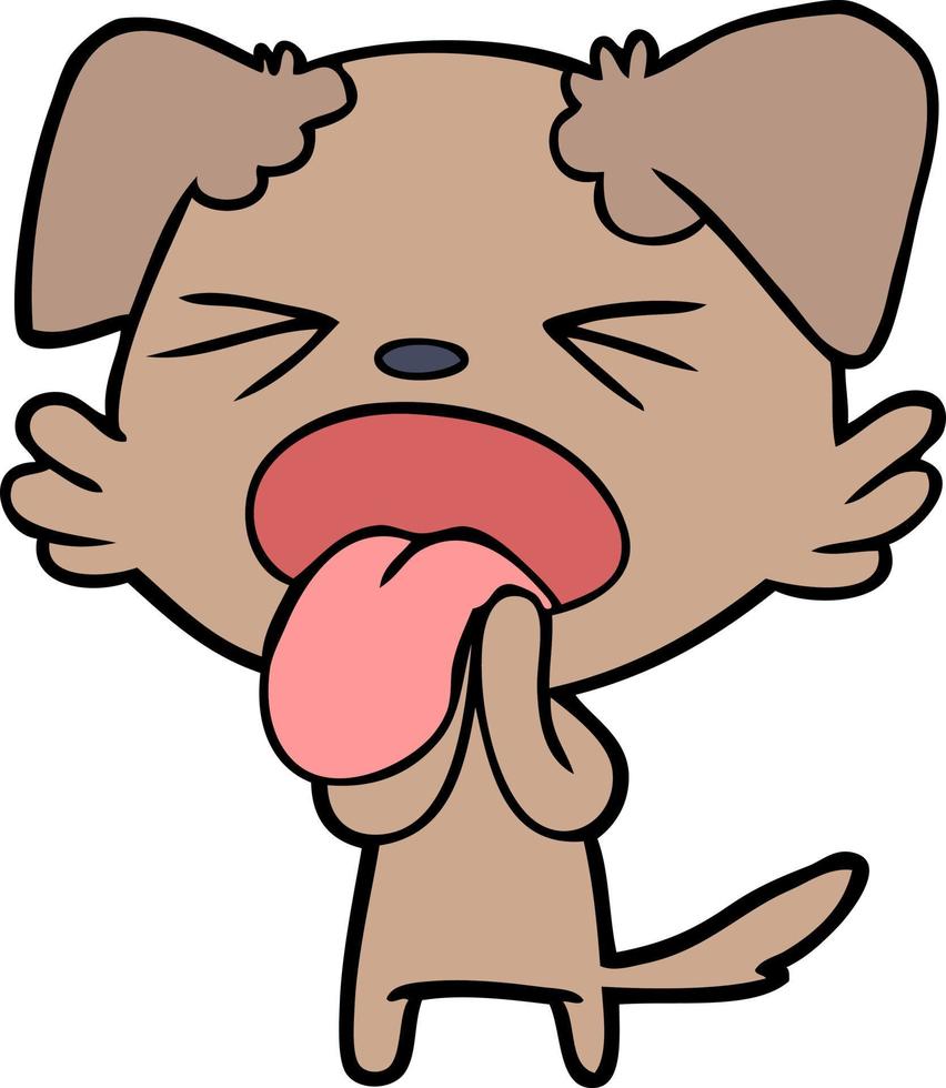 cartoon disgusted dog vector