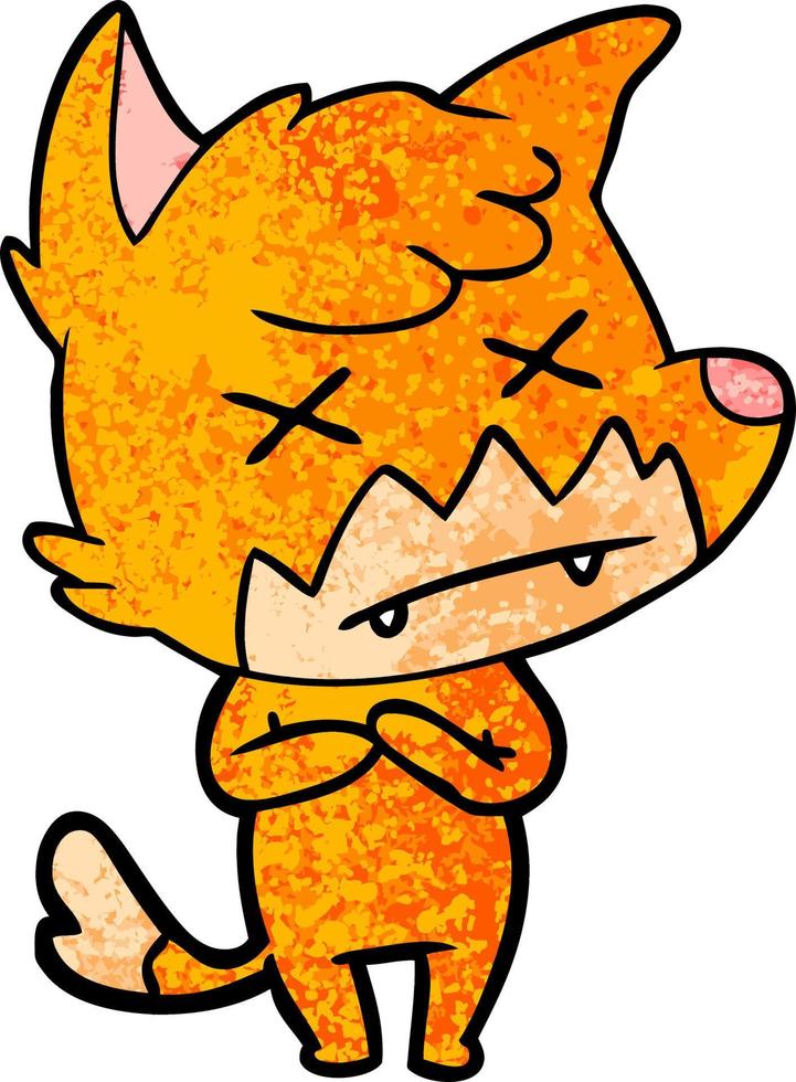 cartoon cross eyed fox vector