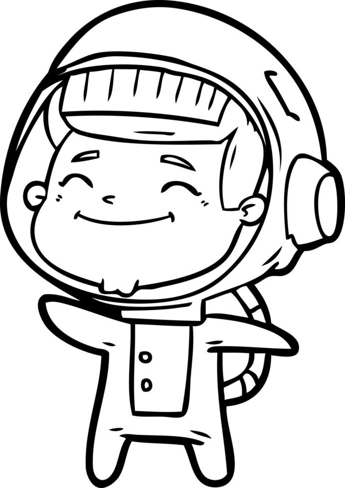 happy cartoon astronaut vector