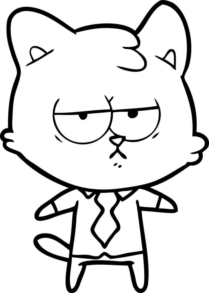 bored cartoon cat vector