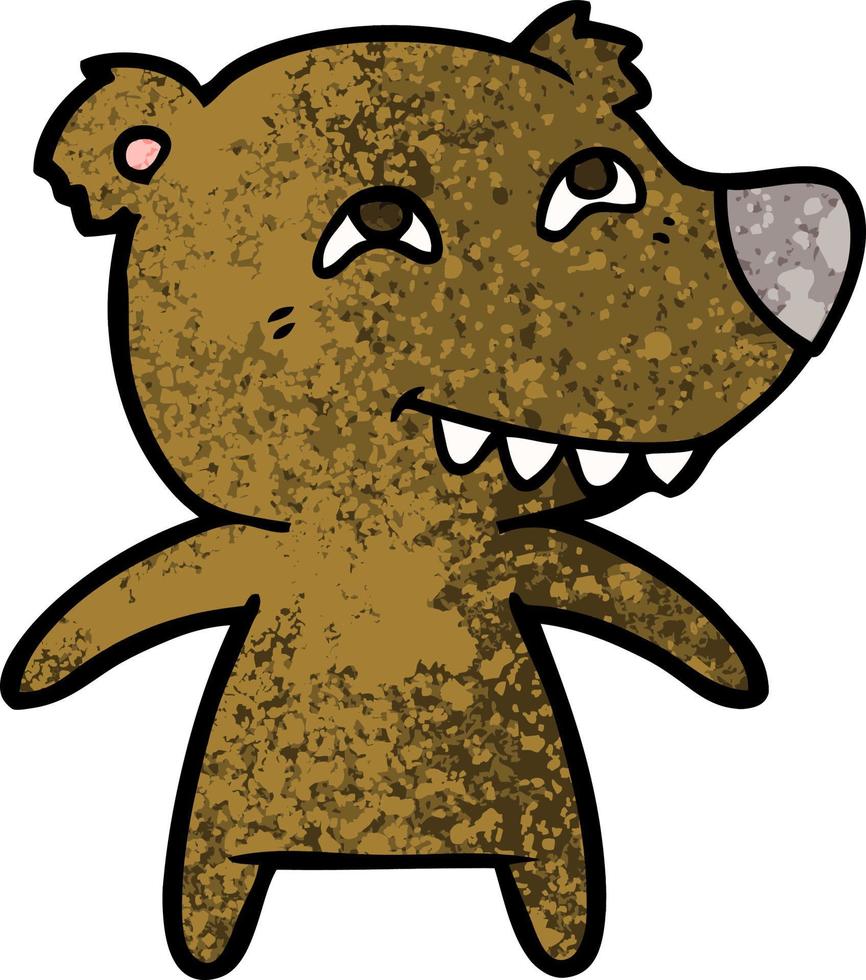 cartoon bear showing teeth vector