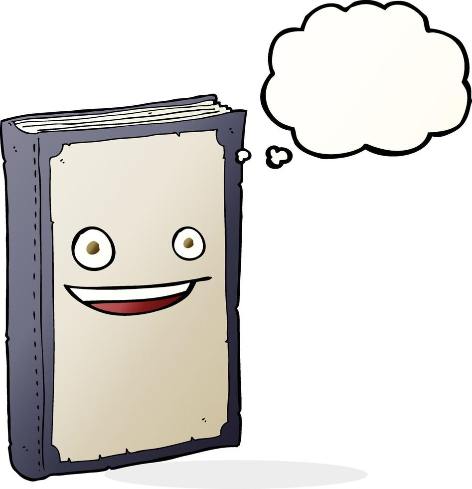 cartoon book with thought bubble vector