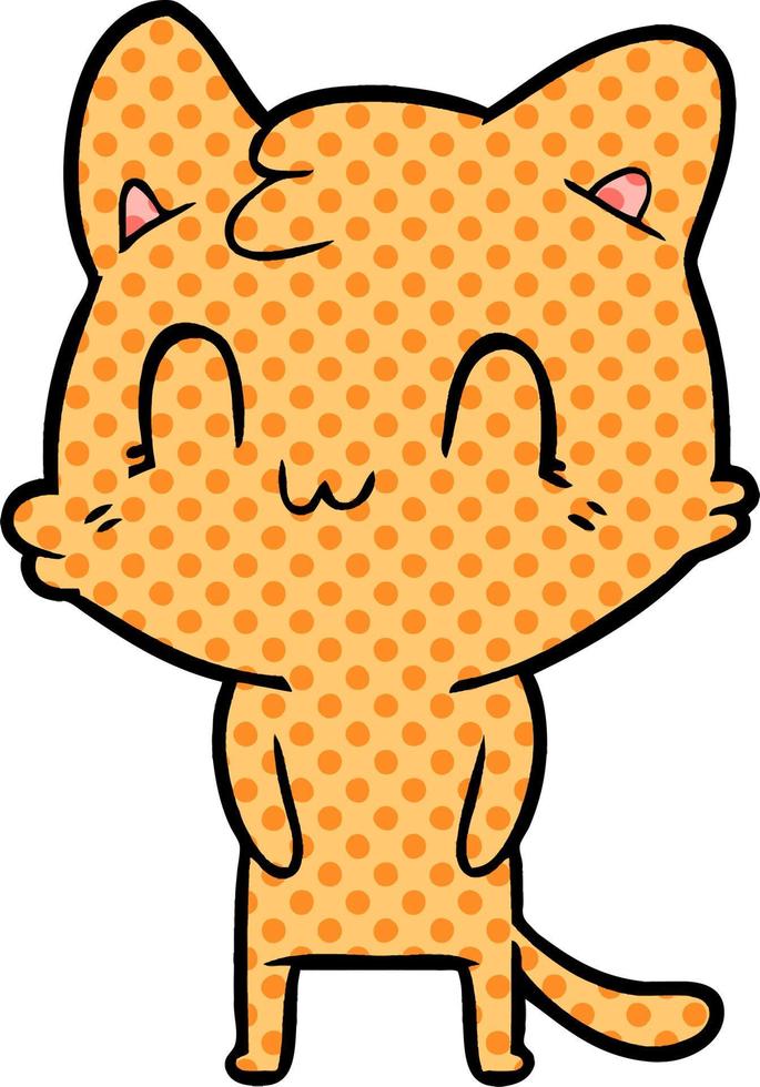 cartoon happy cat vector