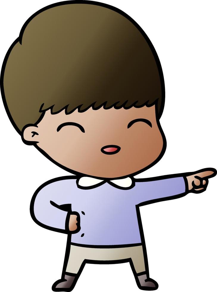 niño feliz de dibujos animados vector