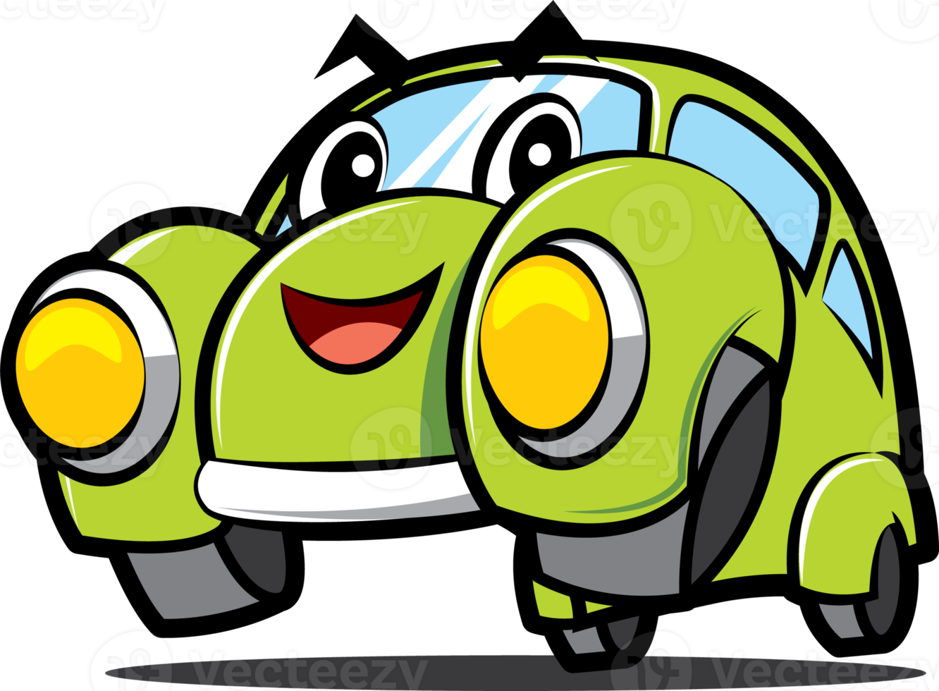 Cartoon car character illustration png