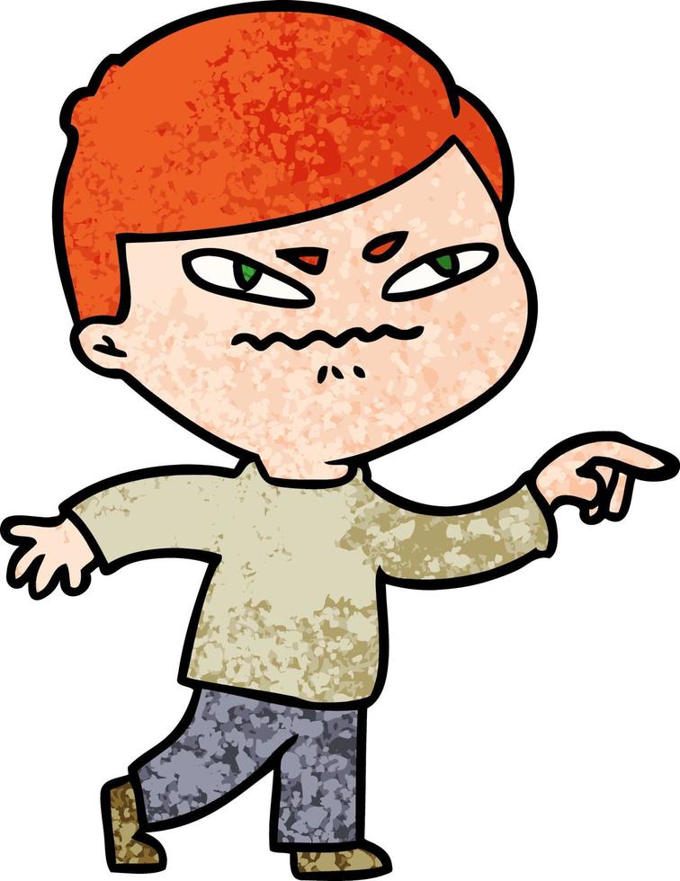 cartoon angry man pointing vector