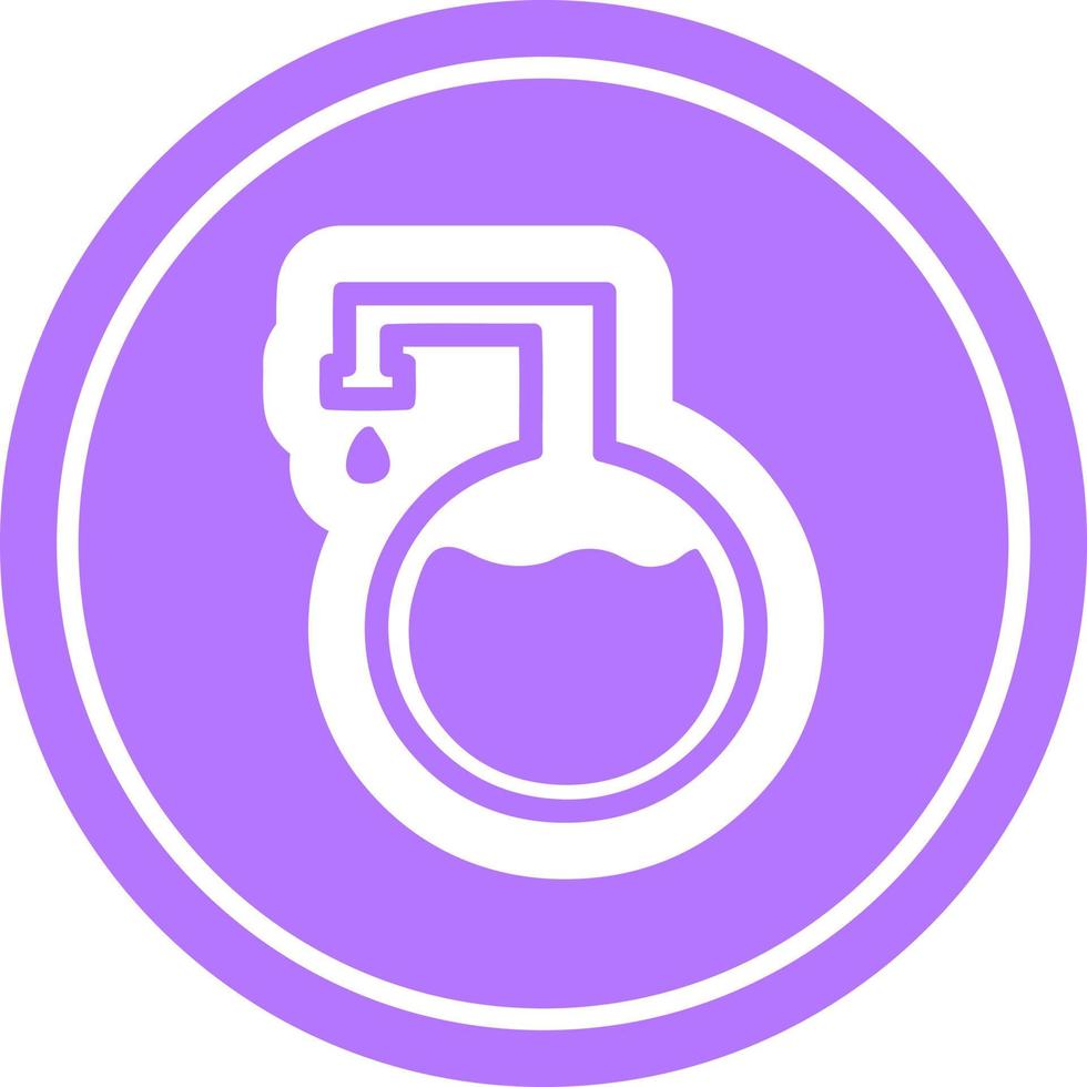 chemical vial circular icon vector