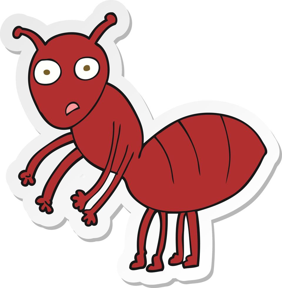 sticker of a cartoon ant vector