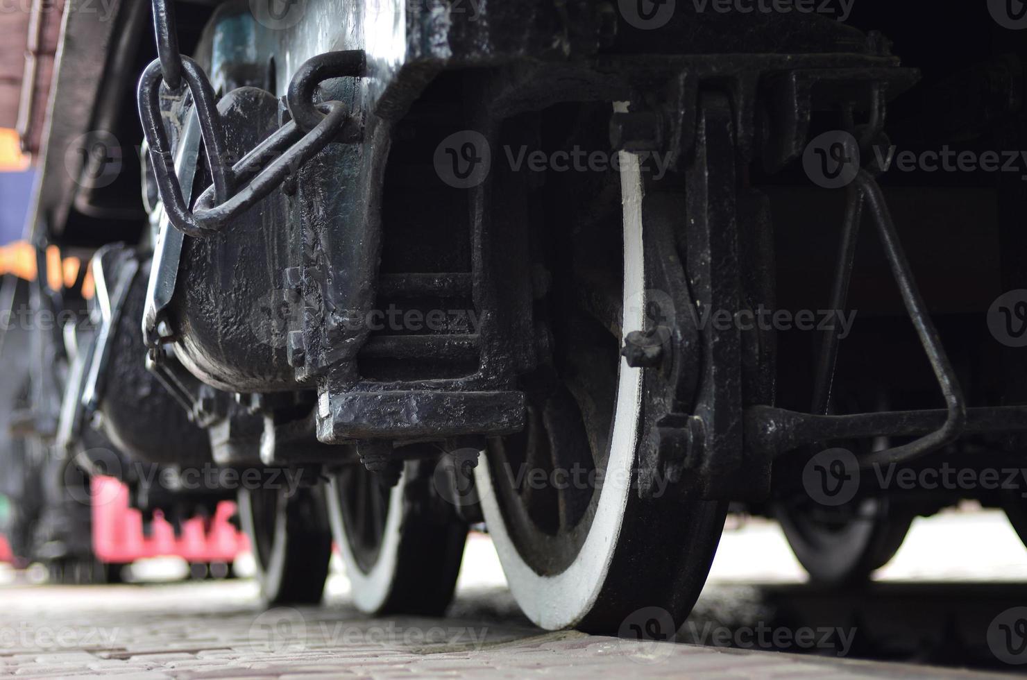 Wheels of a Russian modern locomotive photo