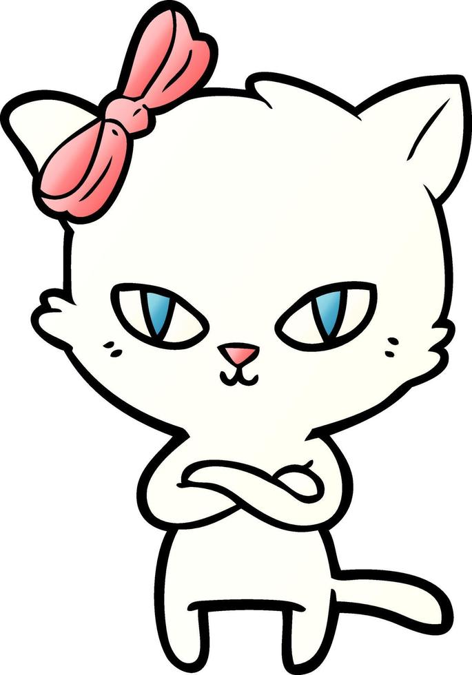 lindo gato de dibujos animados vector