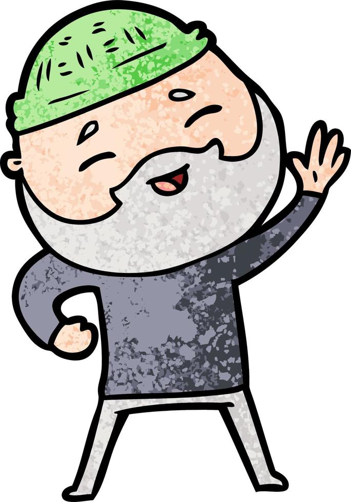 cartoon happy bearded man vector