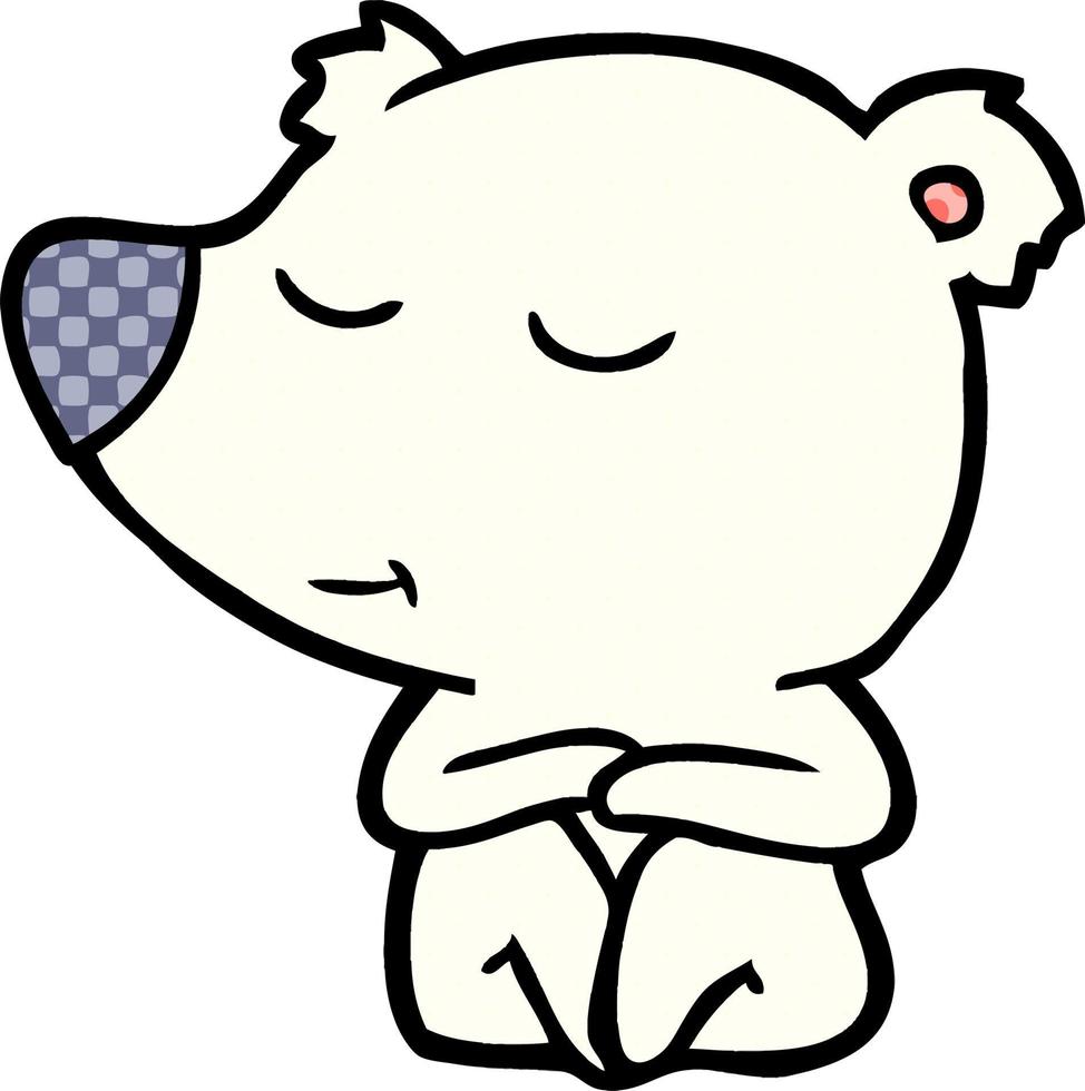 happy cartoon polar bear vector