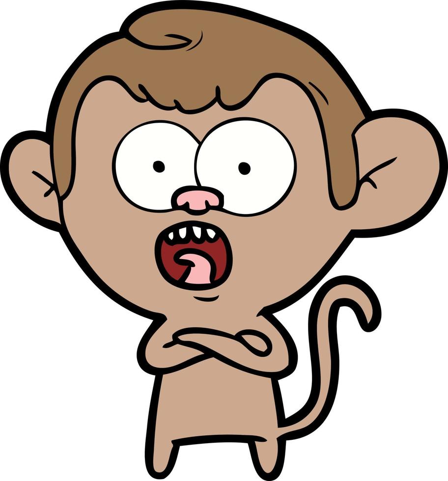 cartoon shocked monkey vector