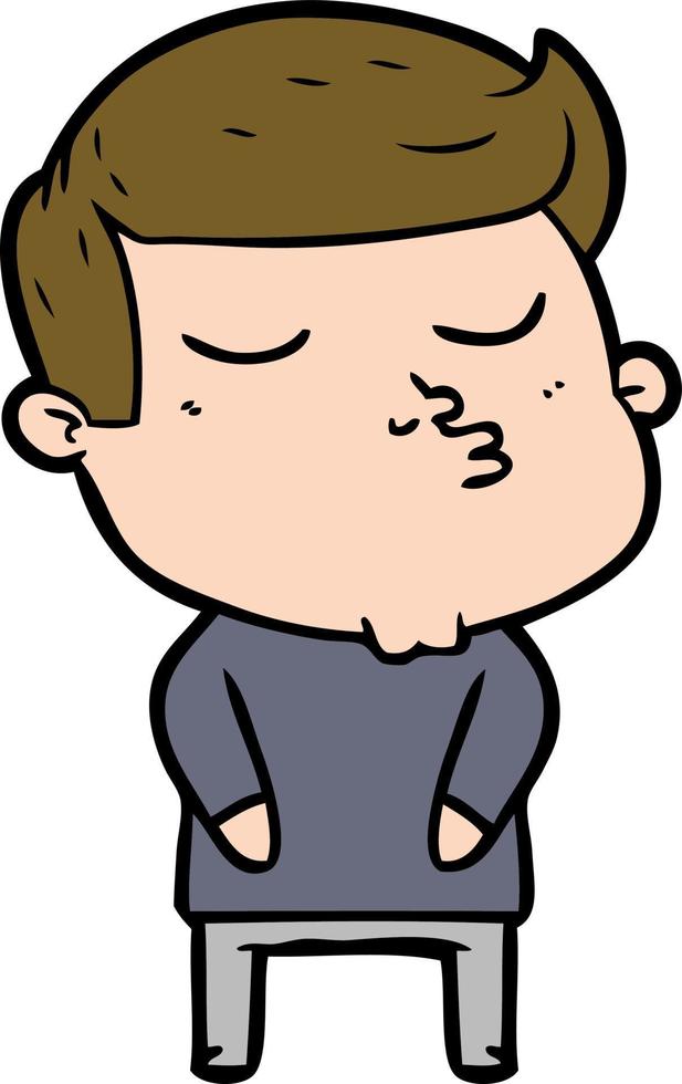 cartoon model guy pouting vector