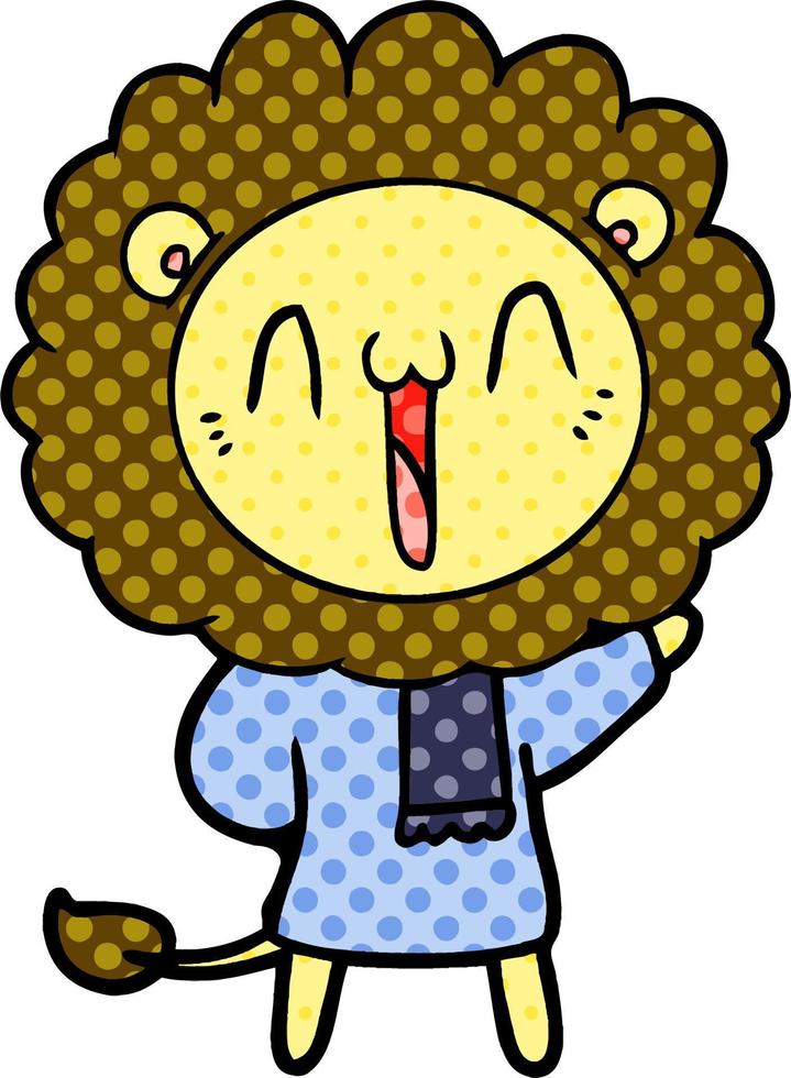 happy cartoon lion vector