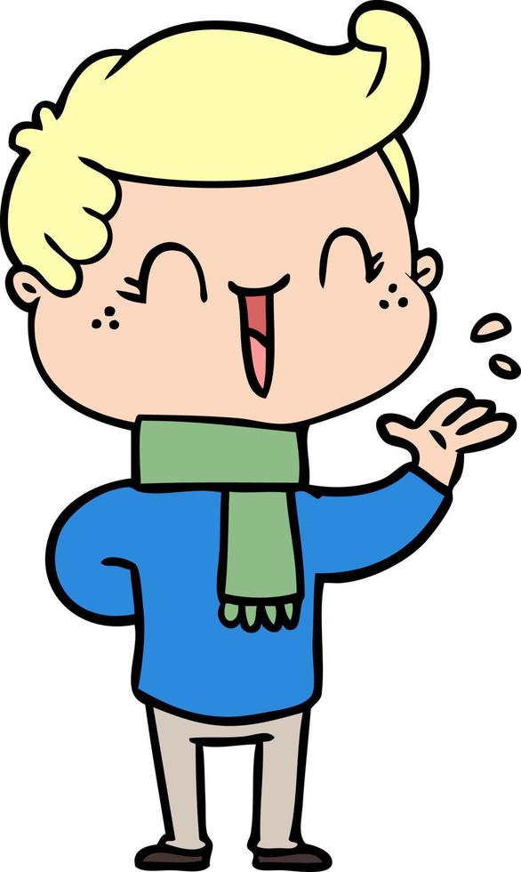 cartoon laughing boy vector
