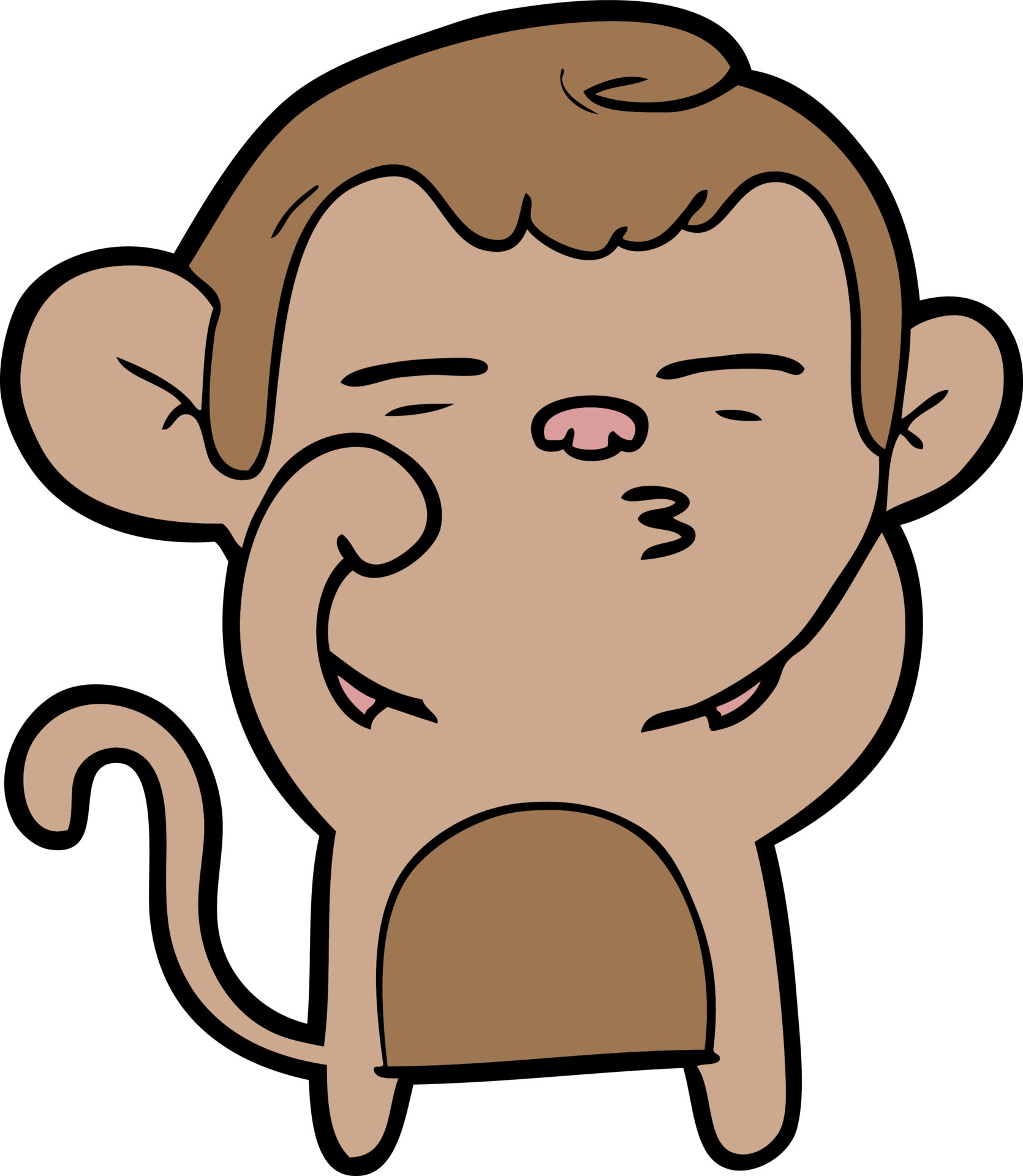 cartoon suspicious monkey 12306500 Vector Art at Vecteezy