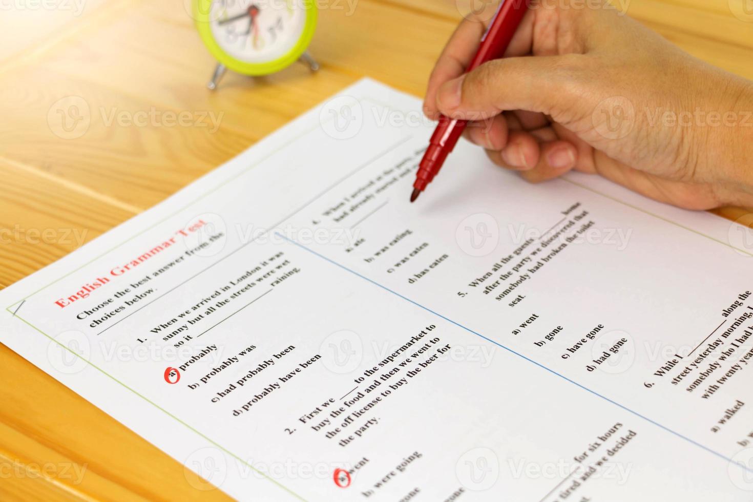 English grammar sheet photo