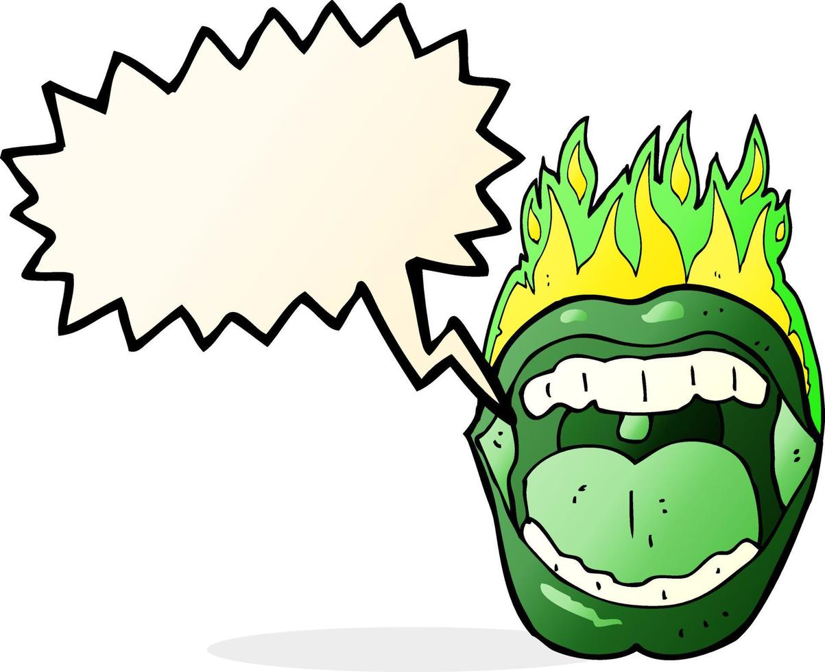 cartoon halloween mouth with speech bubble vector