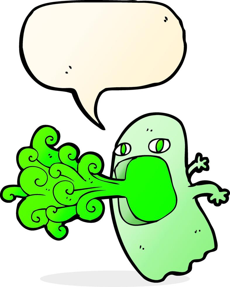 funny cartoon ghost with speech bubble vector