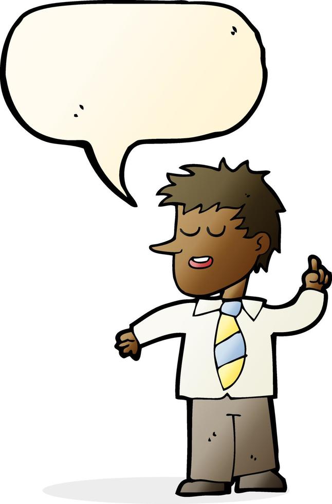 cartoon man with good idea with speech bubble vector