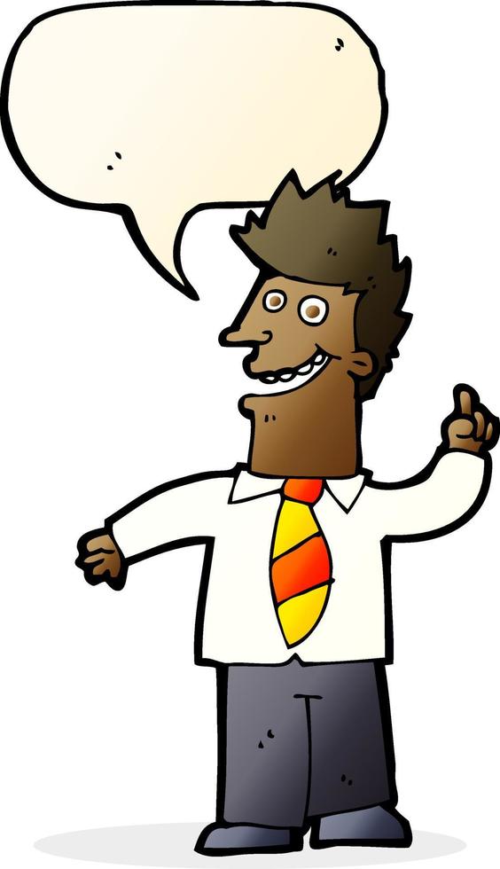 cartoon man with good idea with speech bubble vector