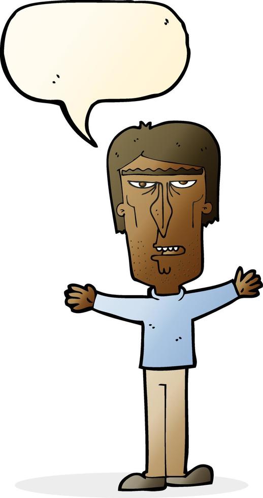 cartoon angry man with speech bubble vector