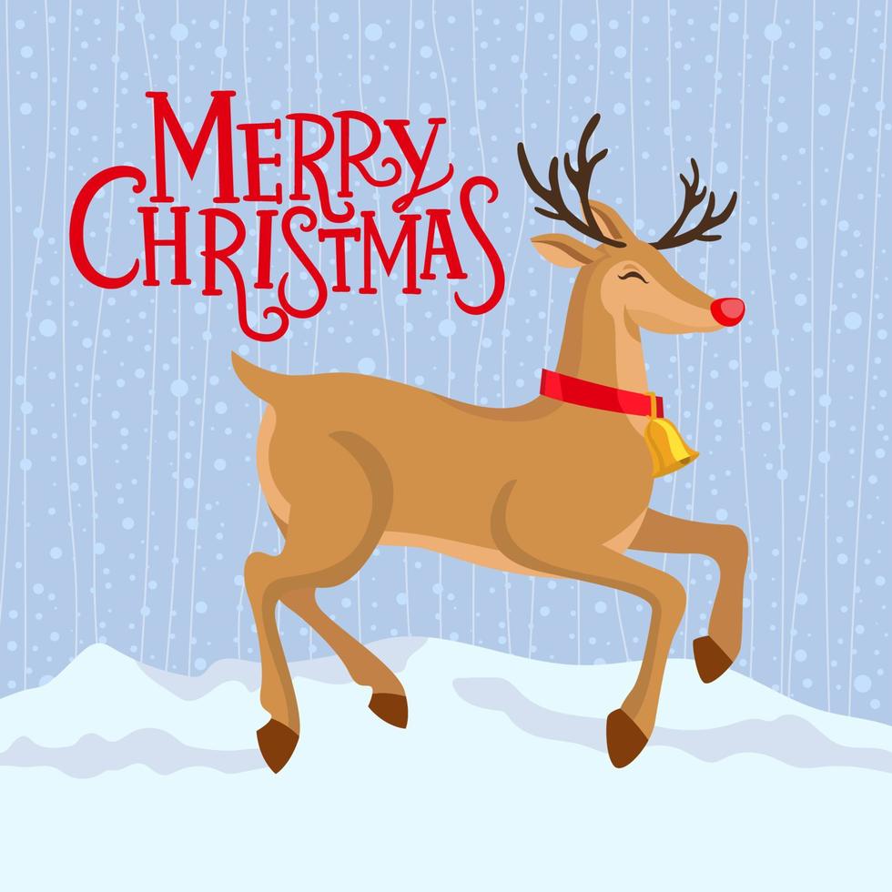 Cute fairytale christmas reindeer, Merry Christmas vector