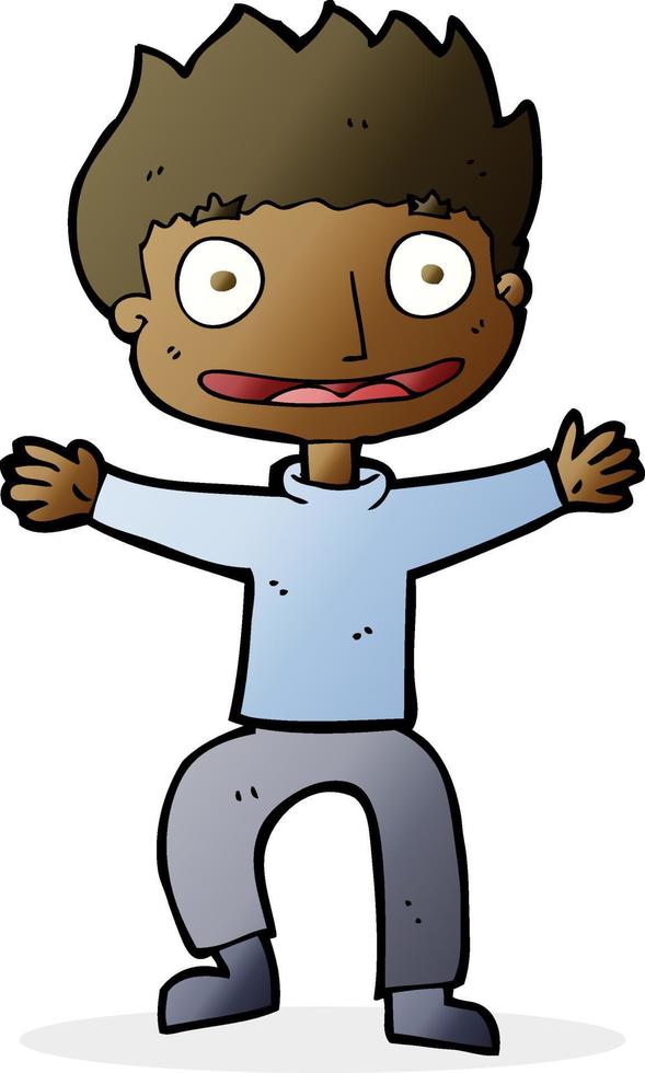 niño sonriente de dibujos animados vector