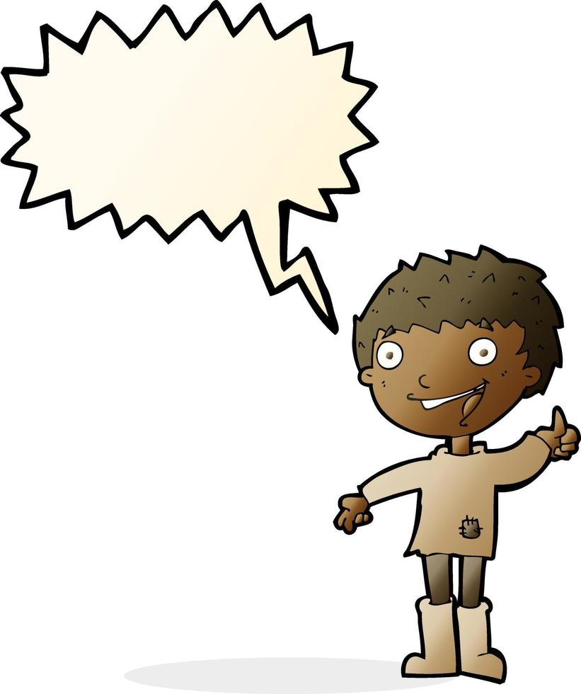 cartoon excited boy with speech bubble vector