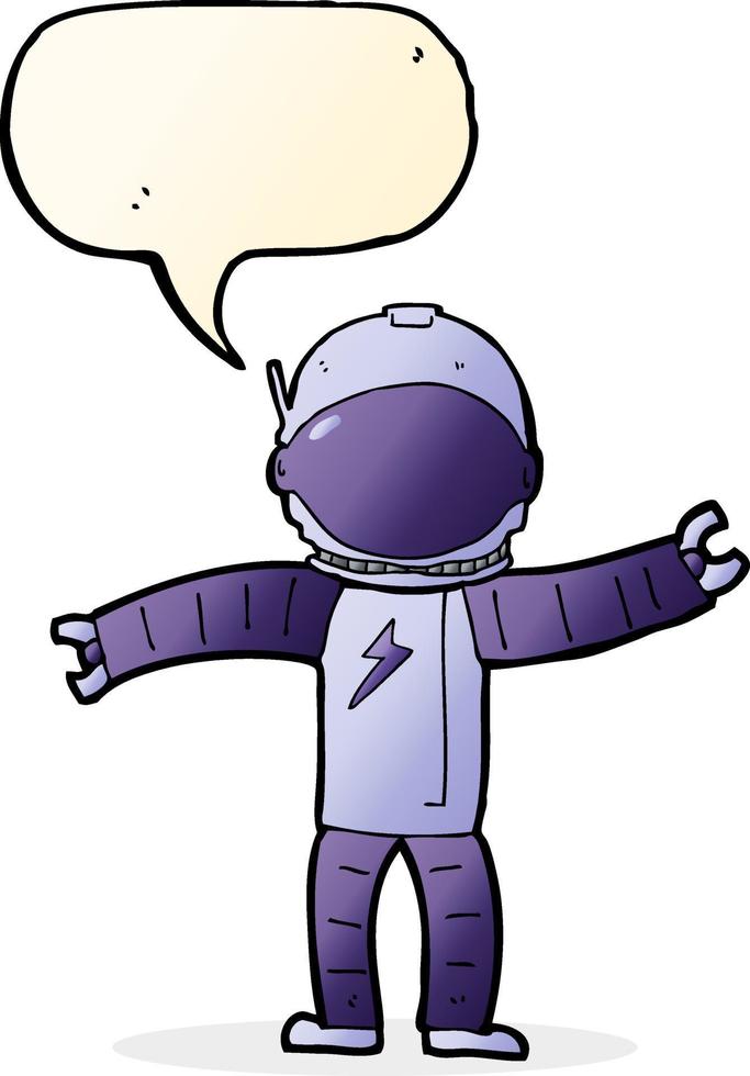 cartoon astronaut with speech bubble vector