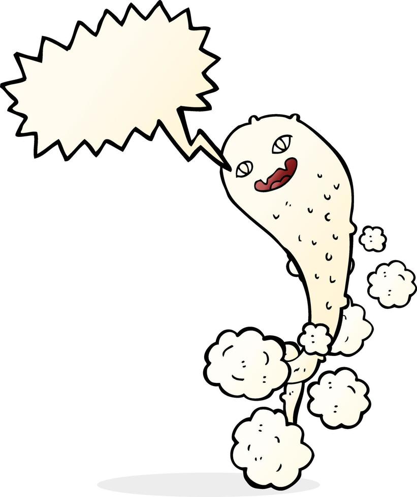 cartoon spooky ghost with speech bubble vector