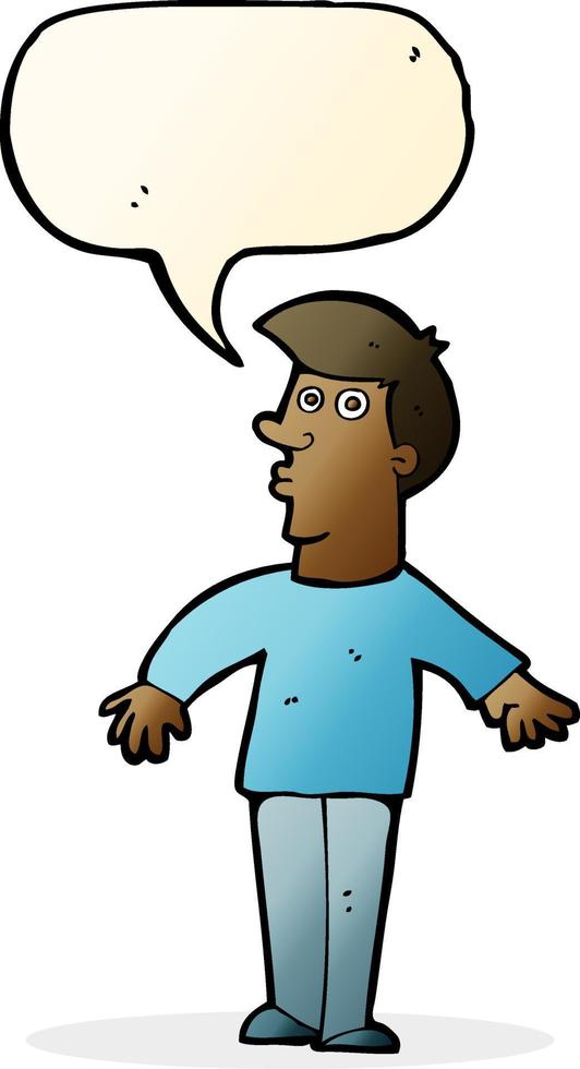 cartoon surprised man with speech bubble vector