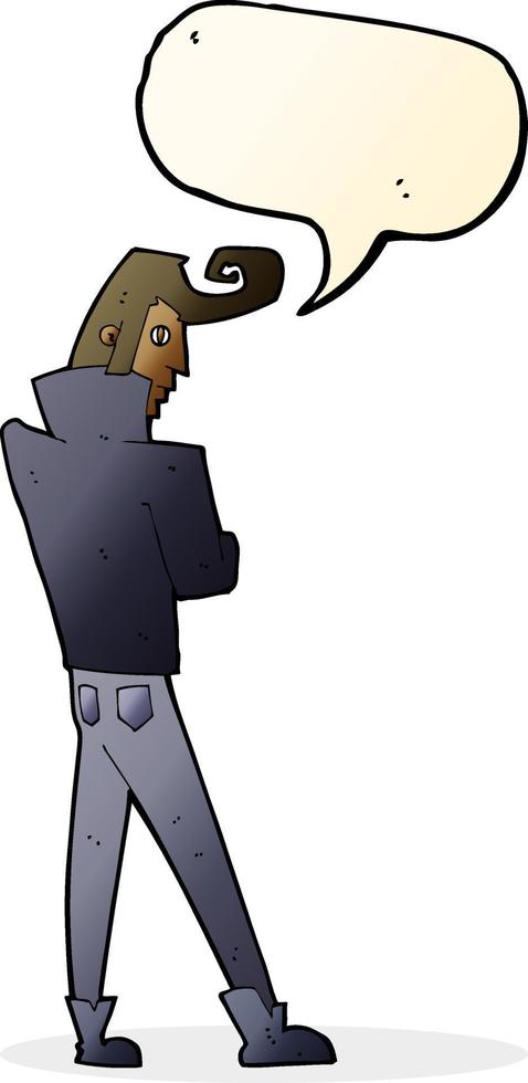 cartoon cool guy with speech bubble vector