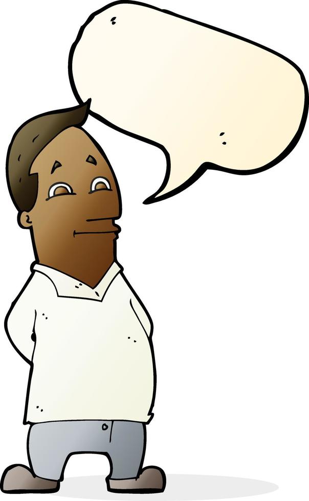 cartoon friendly man with speech bubble vector
