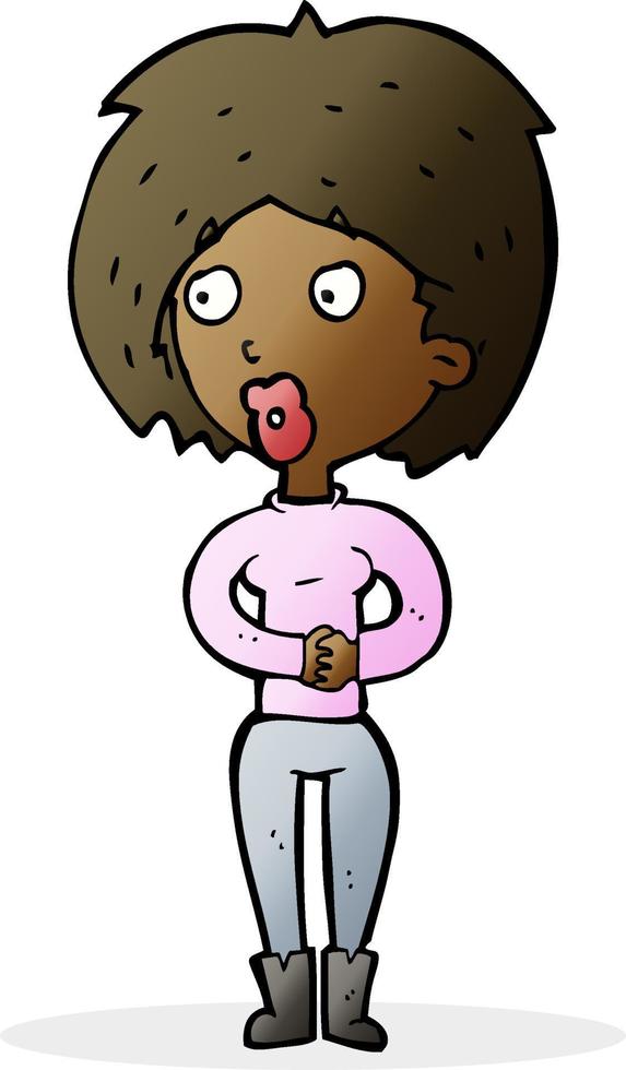 cartoon surprised woman vector