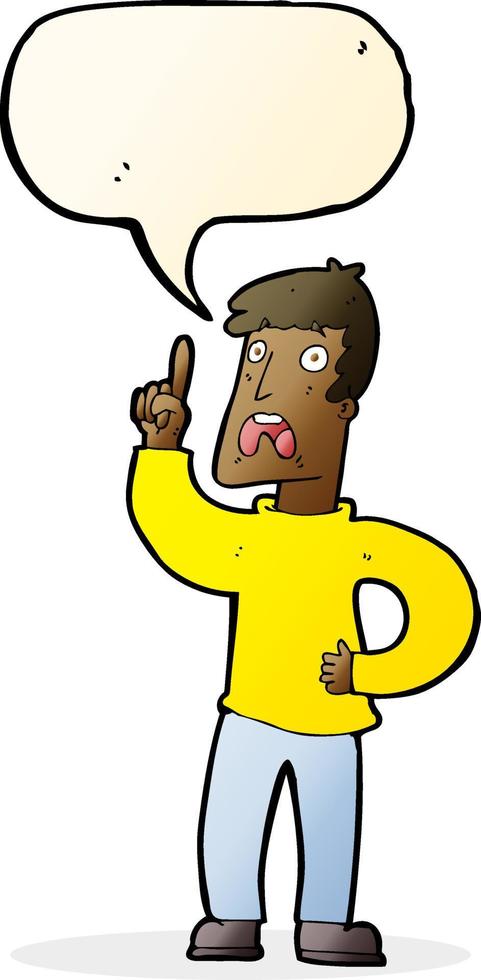 cartoon man with complaint with speech bubble vector